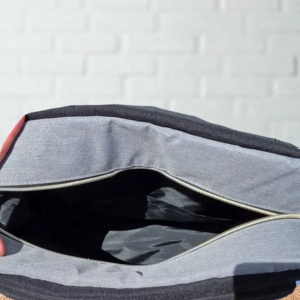 Baby Lamby Neutral Grey & Black Multi-Functional Diaper Bag Backpack